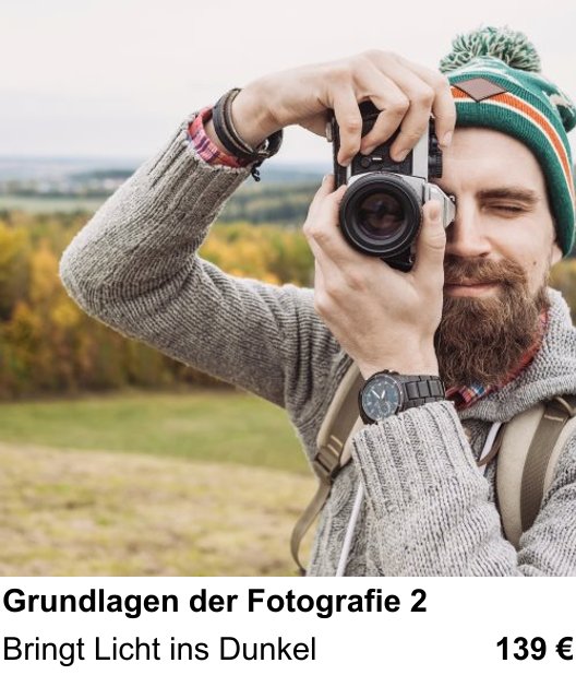 Kamera-Fotokurs in Bonn: Kamera-Fortsetzungskurs