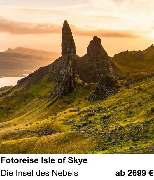 Intensiver Foto-Workshop über Fotoreise Isle of Skye: Die Insel des Nebels